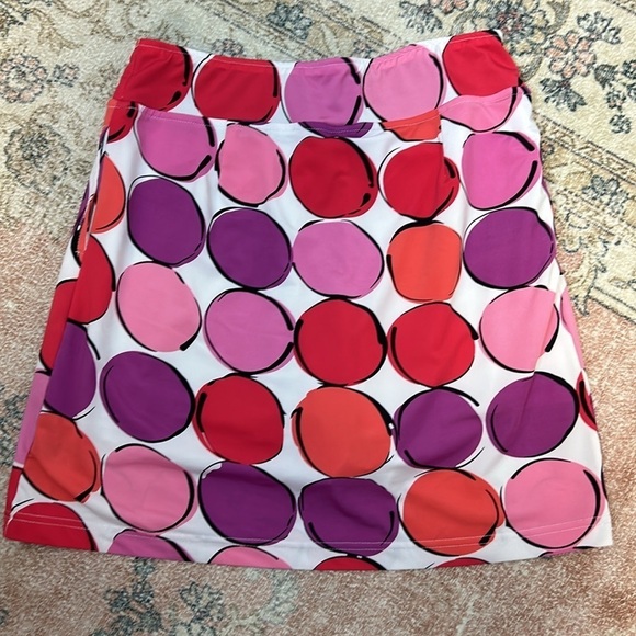 Emerald 18 Pink Purple Coral Red White Circle Golf Skort Sz Sm - Picture 2 of 5